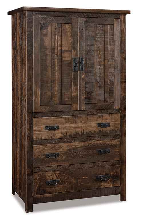 Amish Dumont Armoire; 3 drawers, 2 doors, 2 adj. shelves - Click Image to Close
