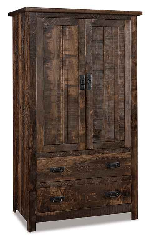 Amish Dumont Armoire; 2 drawers, 2 doors, 2 adj. shelves - Click Image to Close