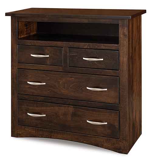 Amish Denver 4 Drawer Media Chest - Click Image to Close