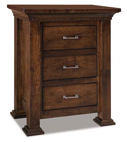 Amish Empire 3 Drawer Nightstand - Click Image to Close