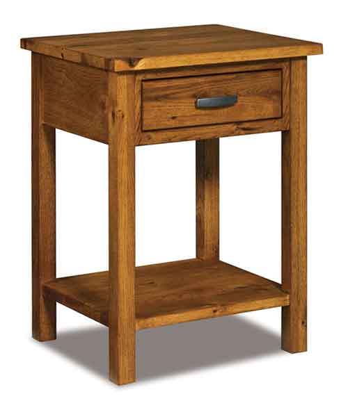 Amish Flush Mission 1 Drawer Nightstand with opening - Click Image to Close