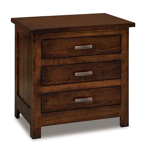 Amish Flush Mission 3 Drawer Nightstand - Click Image to Close
