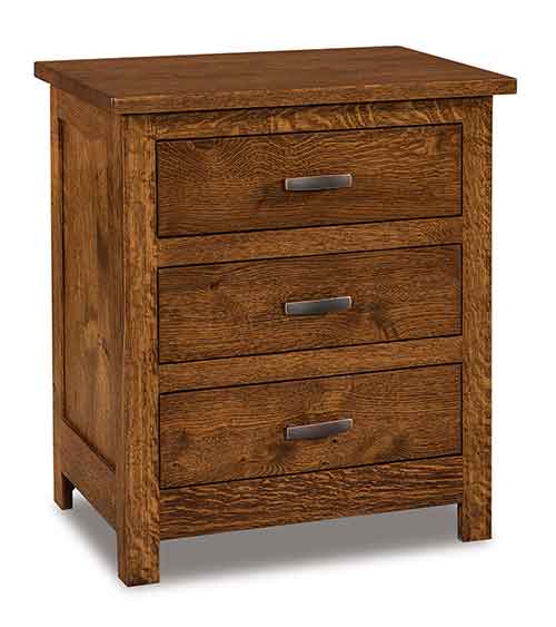Amish Flush Mission Taller 3 Drawer Nightstand - Click Image to Close