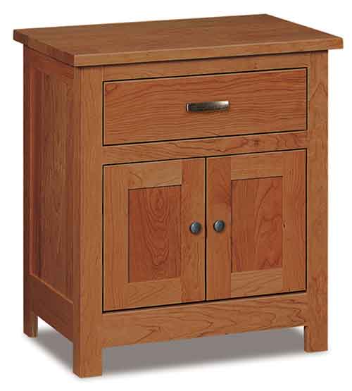 Amish Flush Mission Taller 1 Drawer, 2 Door Nightstand - Click Image to Close