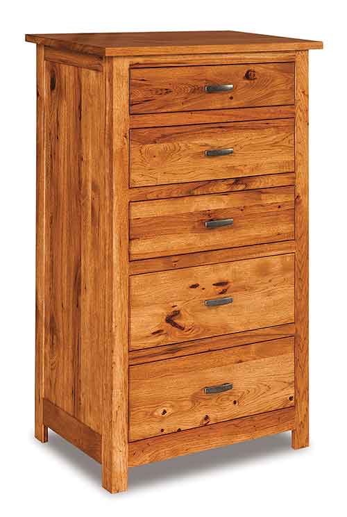 Amish Flush Mission 5 Drawer Chest - Click Image to Close