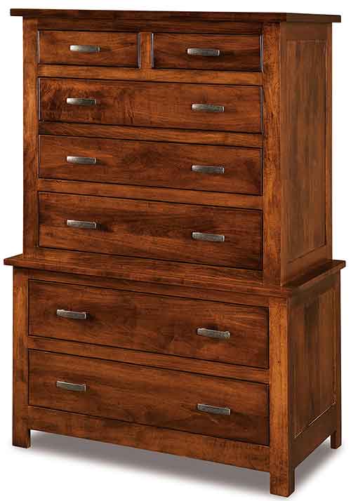 Amish Flush Mission Chest-on-Chest - Click Image to Close
