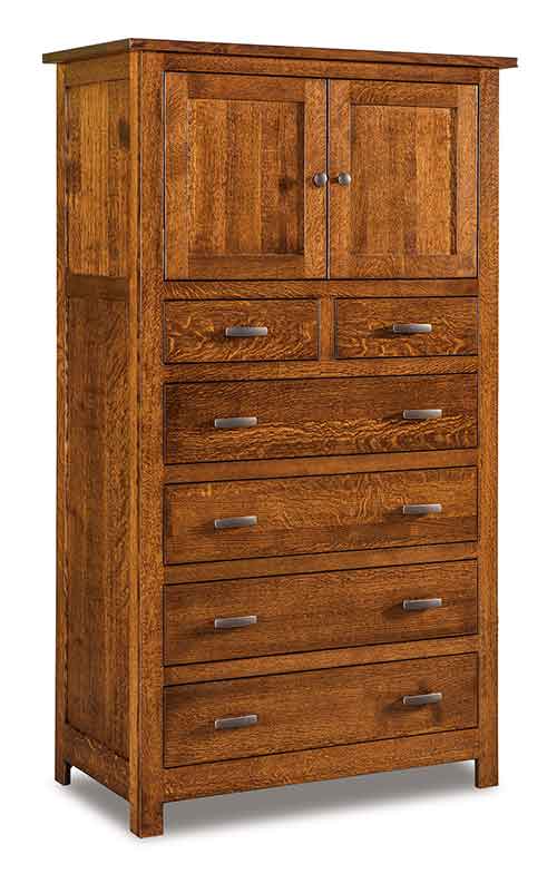 Amish Flush Mission Chest Armoire - Click Image to Close