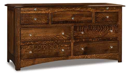 Amish Finland 7 Drawer Dresser w/arch drawer, 2 jewelry drawers - Click Image to Close