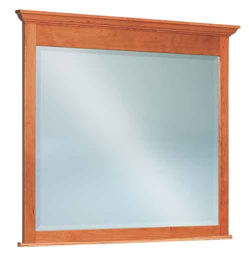 Amish Hoosier Heritage Beveled Square Crown Top Mirror - Click Image to Close