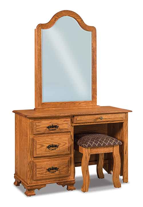 Amish Hoosier Heritage 4 Drawer Vanity Dresser - Click Image to Close