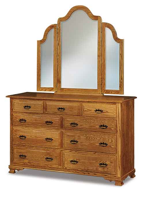Amish Hoosier Heritage 9 Drawer Dresser - Click Image to Close