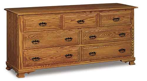 Amish Hoosier Heritage 7 Drawer 72" Dresser