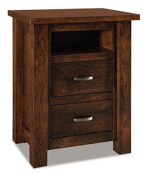 Amish Heidi 2 Drawer Nightstand with Opening