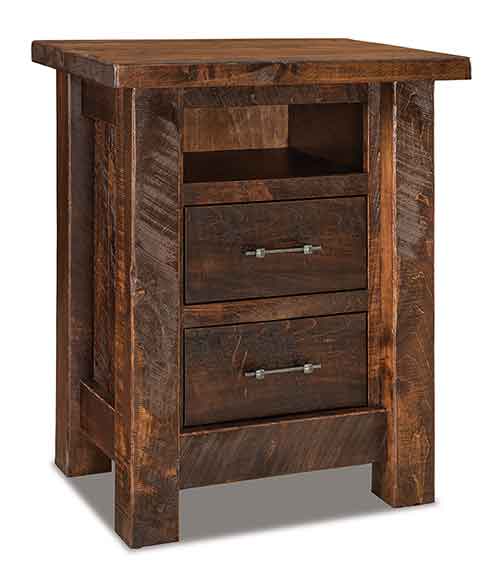 Amish Houston 2 Drawer Nightstand w/opening - Click Image to Close