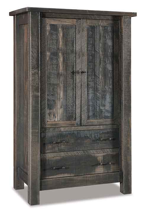 Amish Houston Armoire; 2 drawers, 2 doors, 2 adj. shelves - Click Image to Close