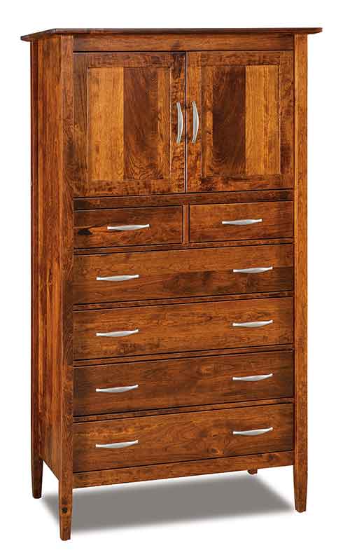Amish Imperial Chest Armoire; 6 drawer, 2 door, 1 adj. shelf