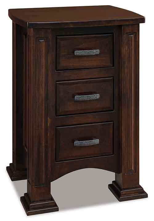 Amish Lexington 3 Drawer Nightstand - Click Image to Close