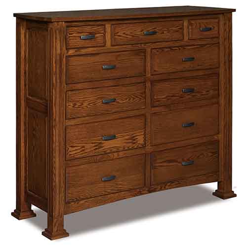 Amish Lexington 11 Drawer Double Chest - Click Image to Close