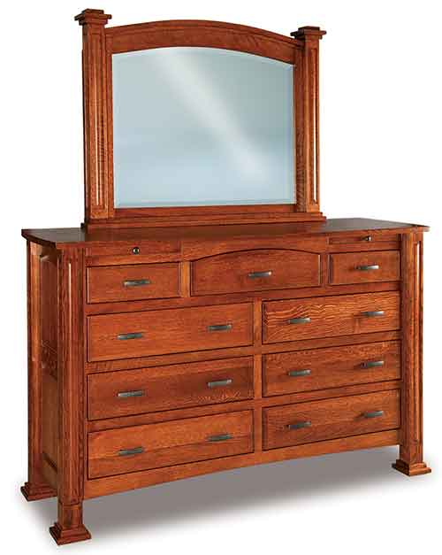 Amish Lexington 9 Drawer Dresser w/jewelry drawer - Click Image to Close