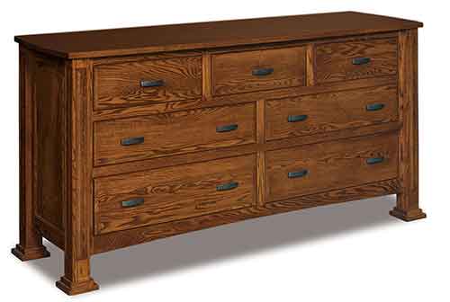 Amish Lexington 7 Drawer Dresser - Click Image to Close