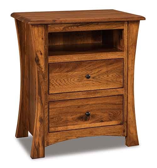 Amish Matison 2 Drawer Nightstand w/opening - Click Image to Close