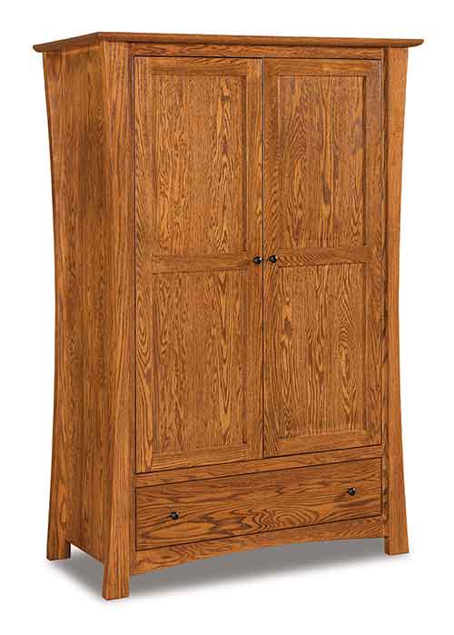 Amish Matison Wardrobe Armoire; 1 adj. rod, 1 adj. shelf
