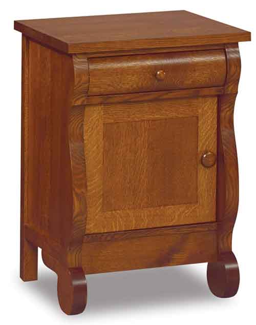 Amish Old Classic Sleigh Small 1 Drawer, 1 Door Nightstand