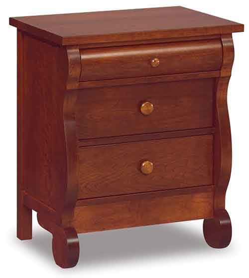 Amish Old Classic Sleigh 3 Drawer Nightstand