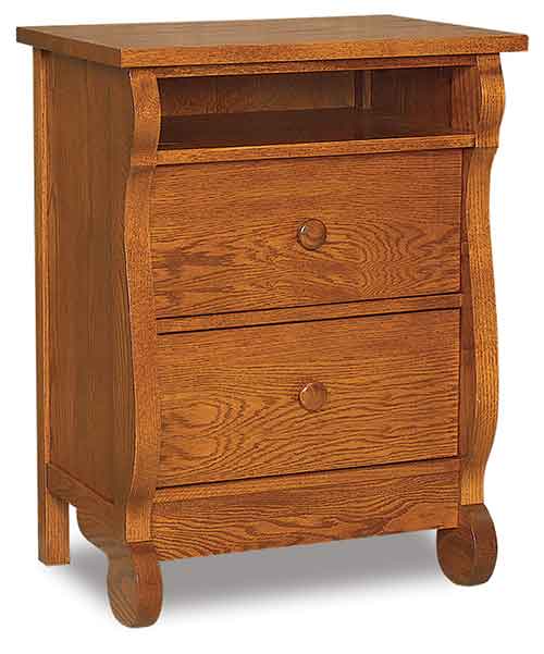 Amish Old Classic Sleigh 2 Drawer Nightstand