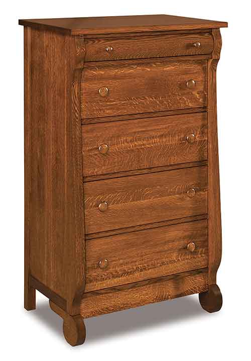 Amish Old Classic Sleigh 5 Drawer Chest