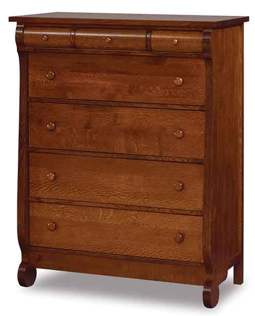 Amish Old Classic Sleigh 7 Drawer Chest