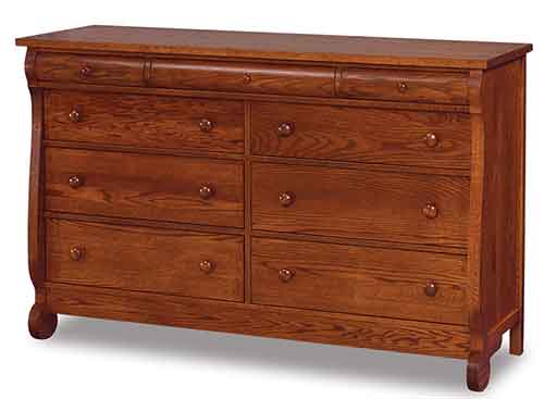 Amish Old Classic Sleigh 9 Drawer Mule Dresser