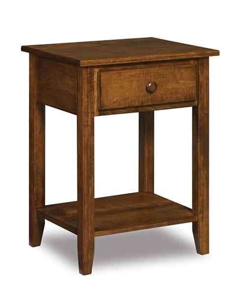 Amish Shaker 1 Drawer Nightstand with opening