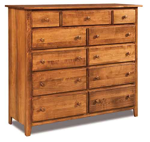 Amish Shaker 11 Drawer Double Chest - Click Image to Close