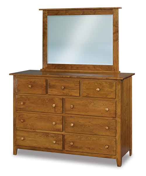 Amish Shaker 9 Drawer Mule Dresser - Click Image to Close
