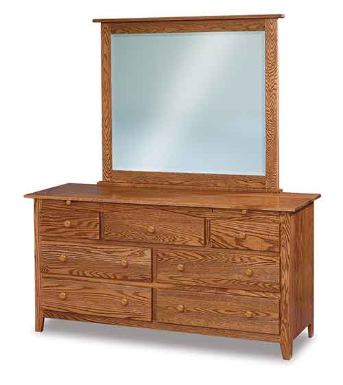 Amish Shaker 7 Drawer 66" Dresser w/ Jewelry Drawers - Click Image to Close