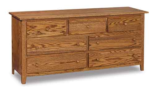 Amish Shaker 7 Drawer 72" Dresser