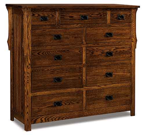 Amish Stick Mission 11 Drawer Double Chest - Click Image to Close