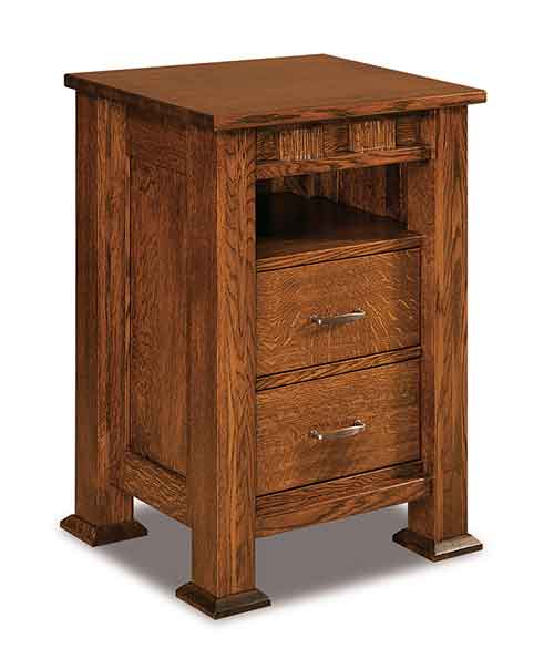 Amish Sequoyah 2 Drawer Nightstand with Opening - Click Image to Close