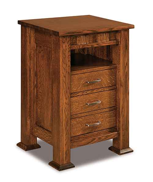 Amish Sequoyah 3 Drawer Nightstand w/opening