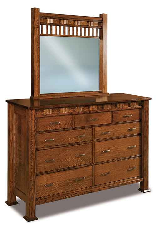 Amish Sequoyah 9 Drawer Dresser - Click Image to Close