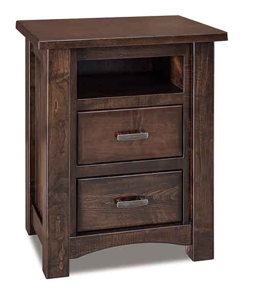 Amish Timbra 2 Drawer Nightstand w/opening - Click Image to Close