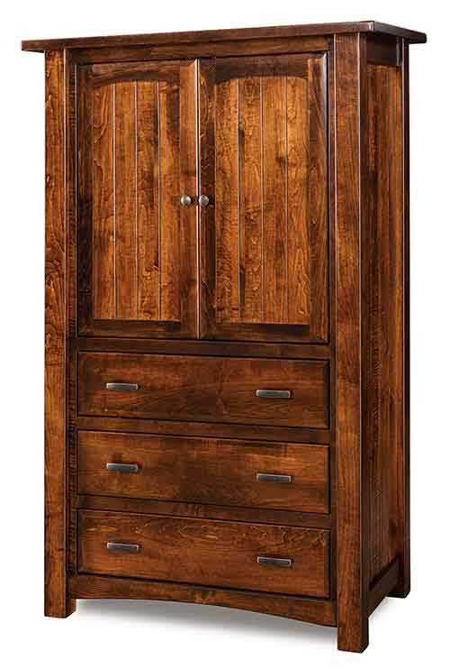 Amish Timbra Armoire; 3 drawer, 2 door, 2 adj. shelves - Click Image to Close