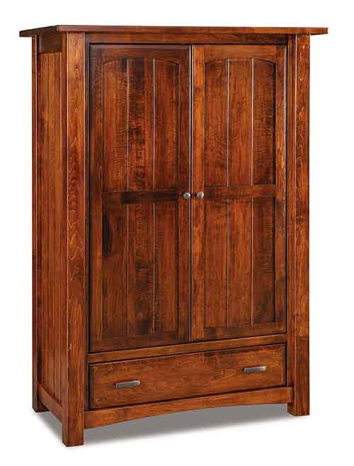 Amish Timbra Wardrobe Armoire; 1 adj. shelf, 1 adj. rod - Click Image to Close