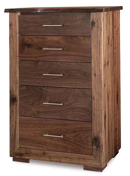 Amish Live Edge 5 Drawer Chest - Click Image to Close