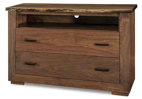 Amish Live Edge 2 Drawer Media Chest - Click Image to Close