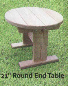Pine Outdoor 21 Inch Round En Table - Click Image to Close