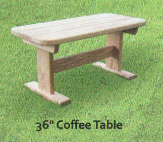 Pine Outdoor 36 Inch Coffee Table