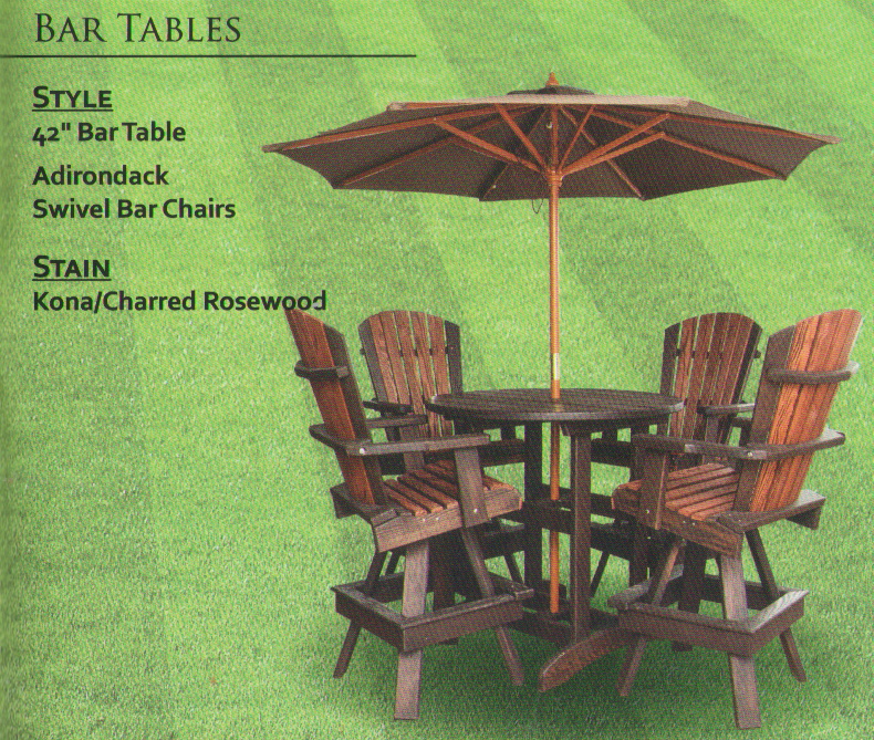 Pine Outdoor Adirondack Swivel Bar Chairs - Click Image to Close