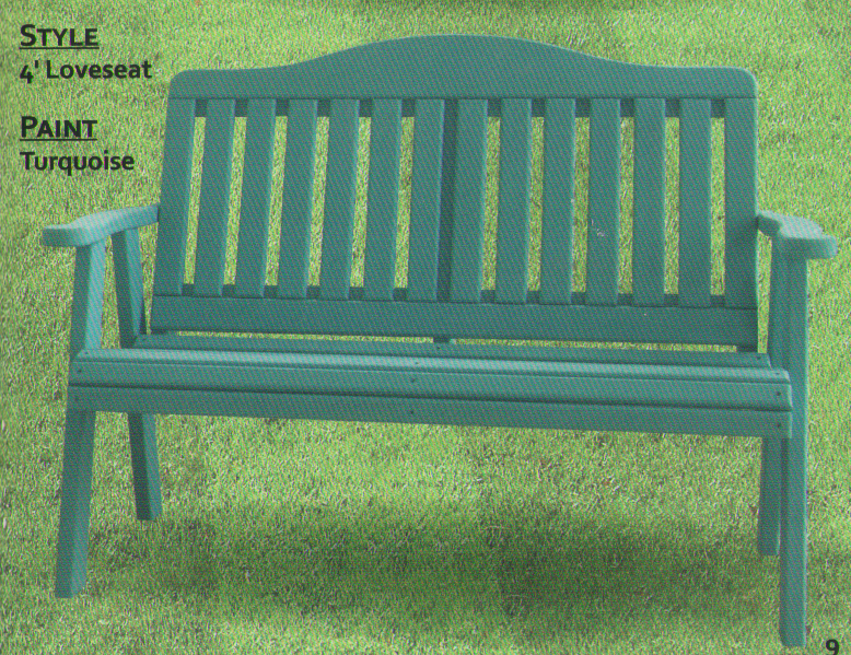 Pine Outdoor English Garden 4 Foot Loveseat - Click Image to Close